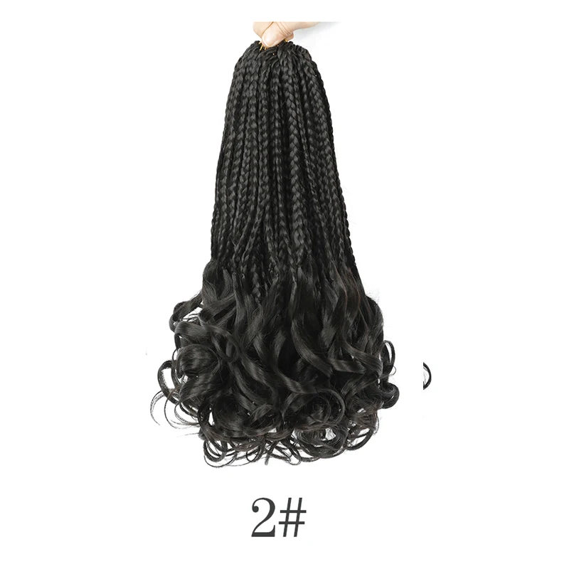 Boho French Curl Crochet Hair Extensions - Three Strand Goddess Braids with Curly Ends