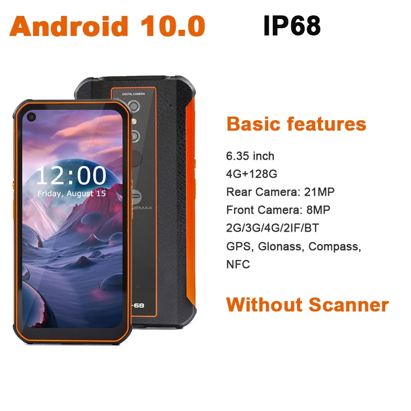 Android 10 IP68 Rugged PDA Tablet PC 6.35 Inch Military Waterproof DataTerminal NFC Dual SIM 4G Honeywell 2D QR Bar Code Scanner camera scanner Scanners