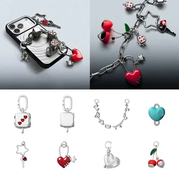 6032699 Ciondolo in Metallo Fai-da-Te, Accessori per Telefono, Charm per iPhone, Cordino per Galaxy