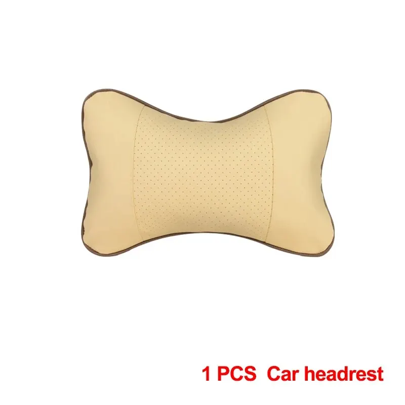Premium PU Leather Car Neck Pillow for Head Pain Relief - Filled with Soft Fiber
