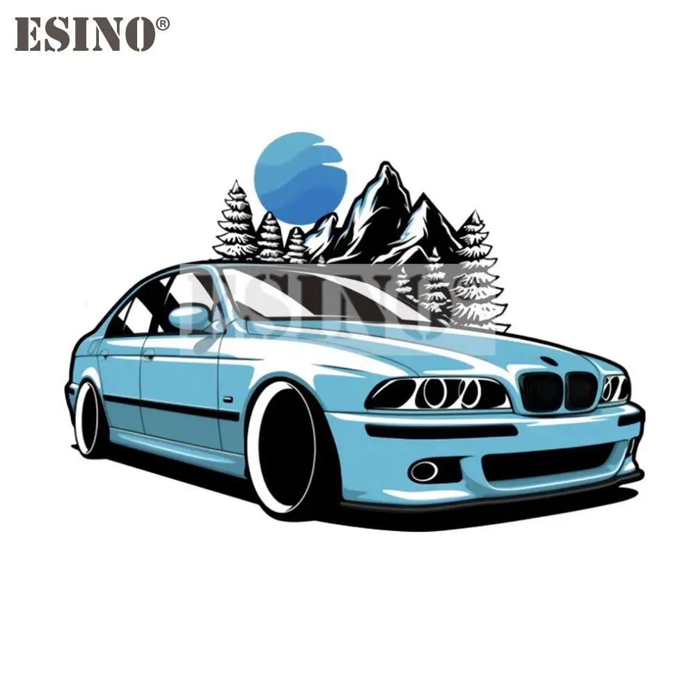 Car Styling Classical Blue Draft Art for BMW E39 E46 Car Accessory Creative PVC Waterproof Sticker Car Whole Body Vinyl Decal