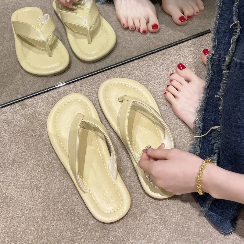 

Шлепанцы женские однотонные, Повседневные базовые тапки, летняя Уличная обувь, 2023