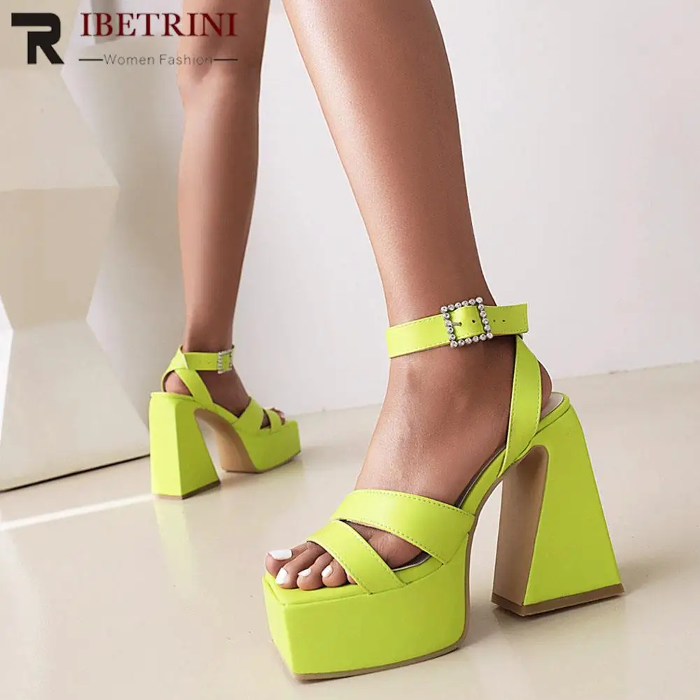 ankle strap open toe platform heels