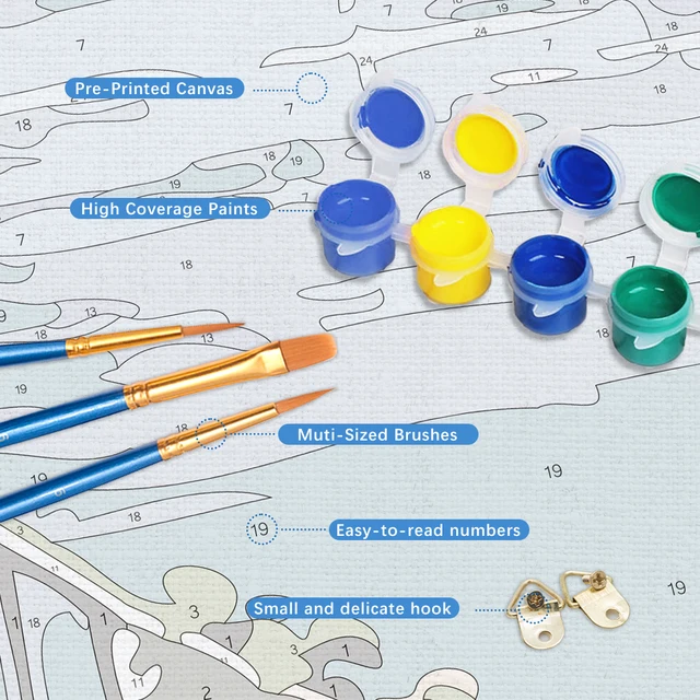 RUOPOTY – cadre de peinture par numéros, Kits d'illustration, image de chat, coloriage par numéros pour adultes, artisanat pour bricolage 3