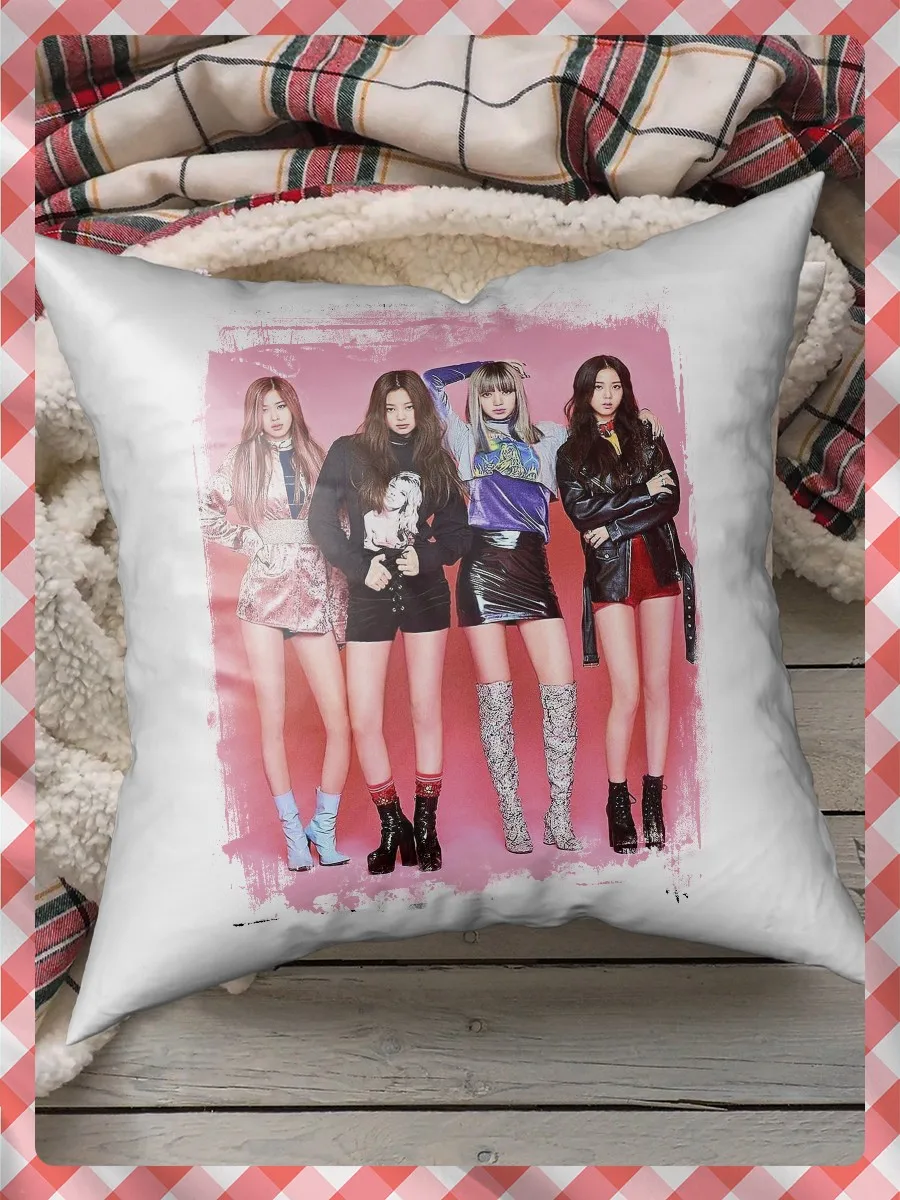 Подушка для сна декоративная с принтом BLACKPINK (блэкпинк K-pop girl group Лиса Джису Розэ