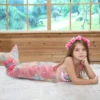 Flannel Mermaid Sleeping Bag Super Soft Luminous Mermaid Blanket Flannel Girls Mermaid Tail Blanket Gifts for Girls 3 to 6 Years 5