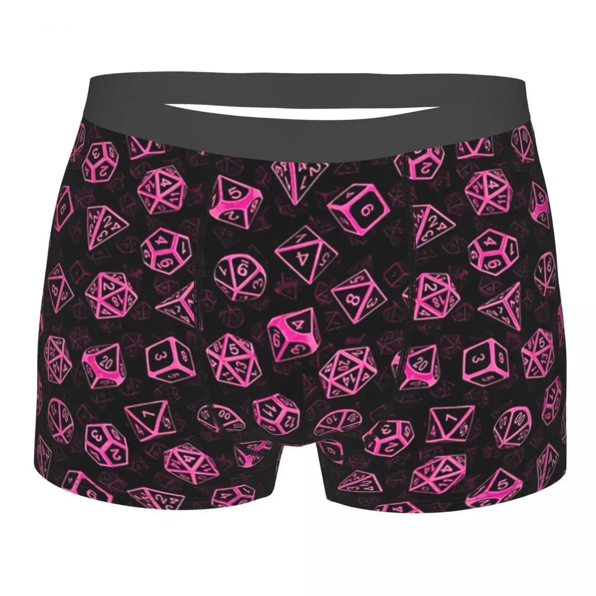 D20 Dice Set Pattern (Pink) Underpants Breathbale Panties Male Underwear Print Shorts Boxer Briefs