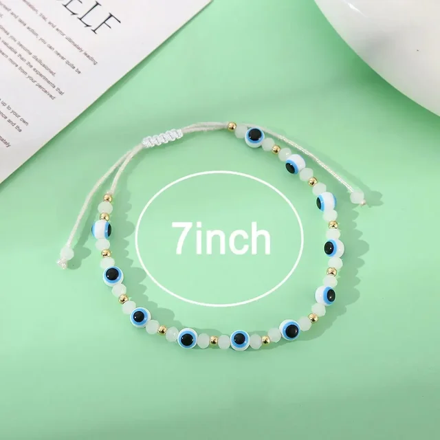 12 pièces nouveau mauvais œil carré Bracelet en cristal bracelets de prière faits à la main bracelets de cheville réglables poignet bijoux cadeau pour ami