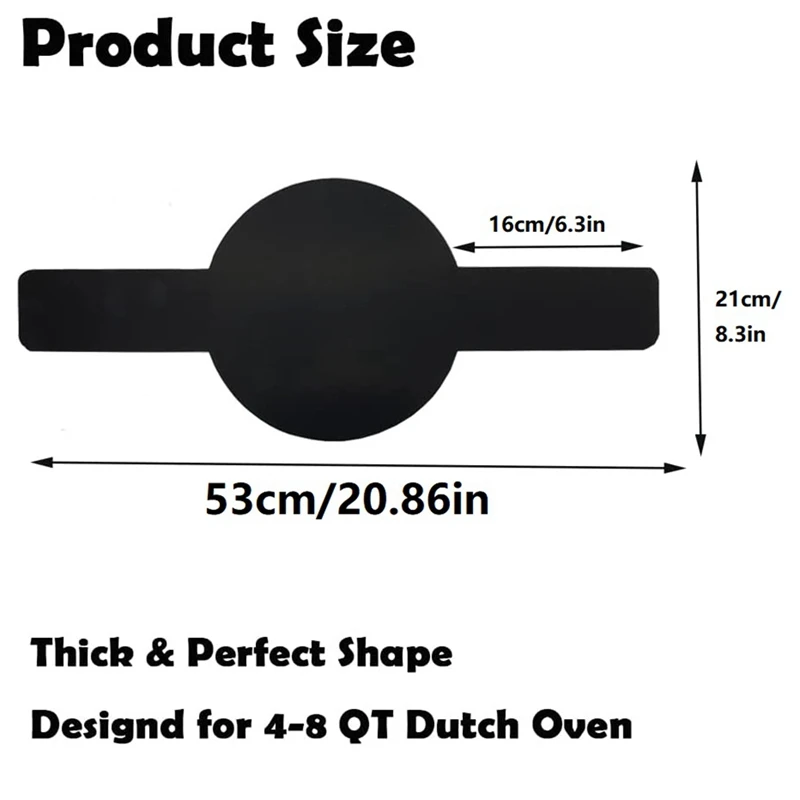 2Pcs Baking Mat for Dutch Oven Reusable Dutch Oven Liner with 6.3In Long US