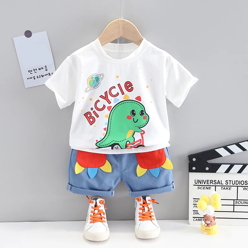 

2022 Summer Baby Boys Girls Clothes Kids Clothing Sets Cartoon Short Sleeve T Shirt Shorts Infant Tracksuit Children Outfits
