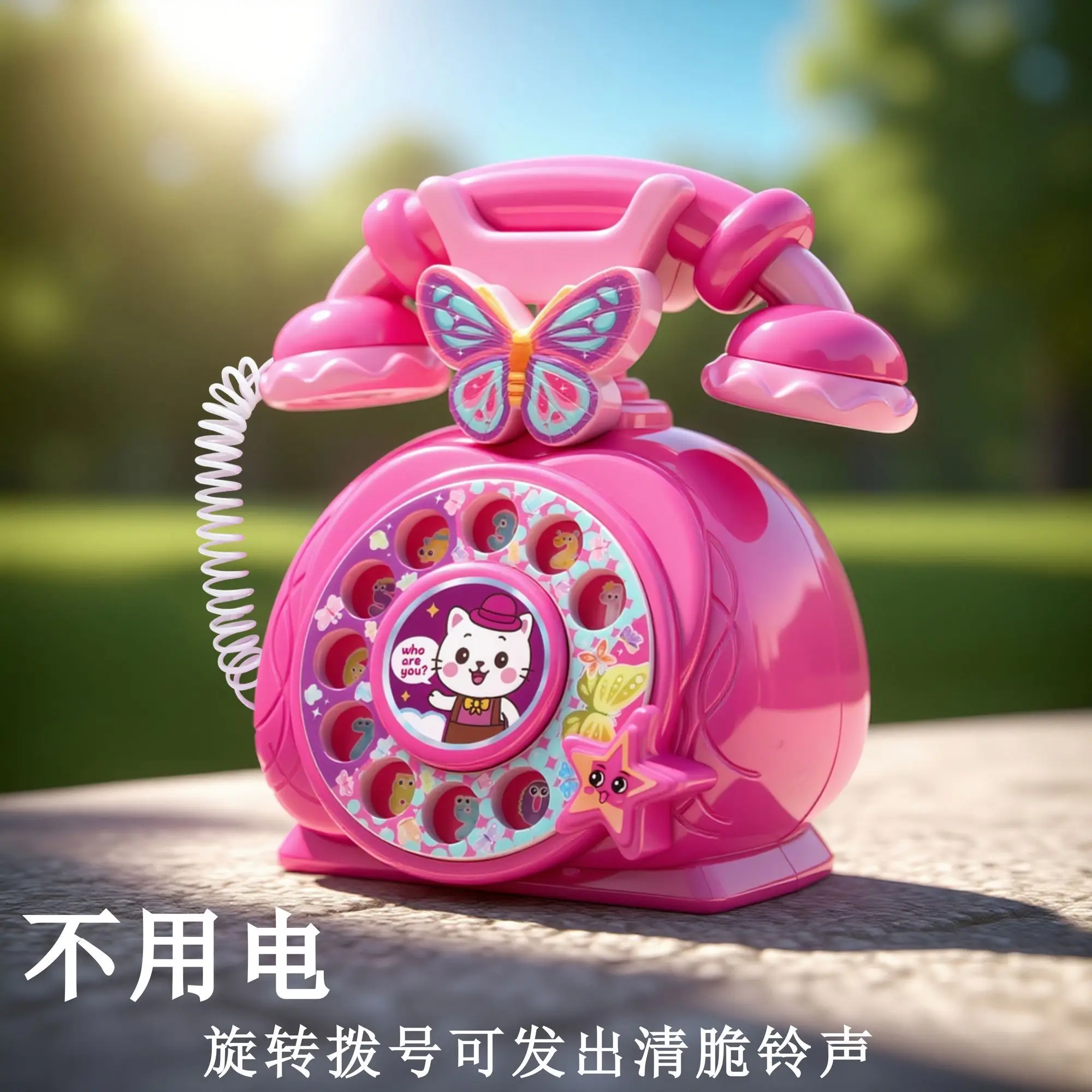 Children's Simulated Princess Phone, Little Girl's Birthday Gift, Baby Retro Girl's Playhouse Toy 2