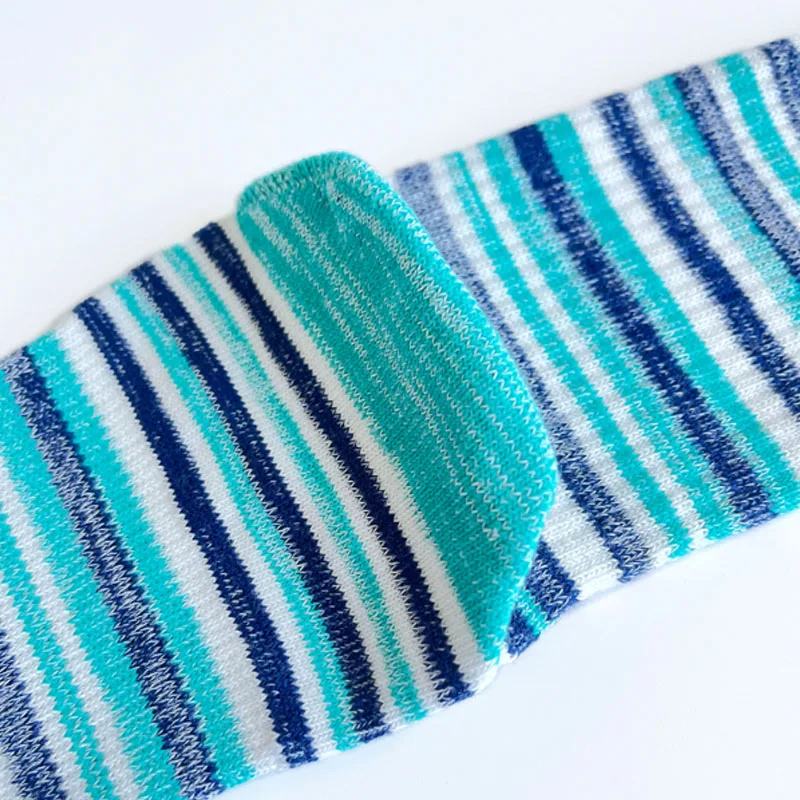 Colorful Striped Compression Toe Socks for Outdoor Fitness Activities