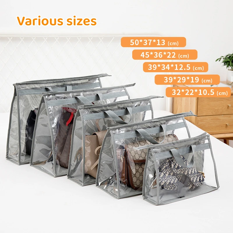 KUMAAZ Organizer Per Sacchetti Con Chiusura Lampo - In Bambù, 4 Scomparti, Da Parete O Cassetto