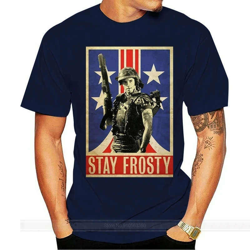 Aliens T-Shirt Movie White 80S Film Marines Stay Frosty Space Planet Retro Tee 2