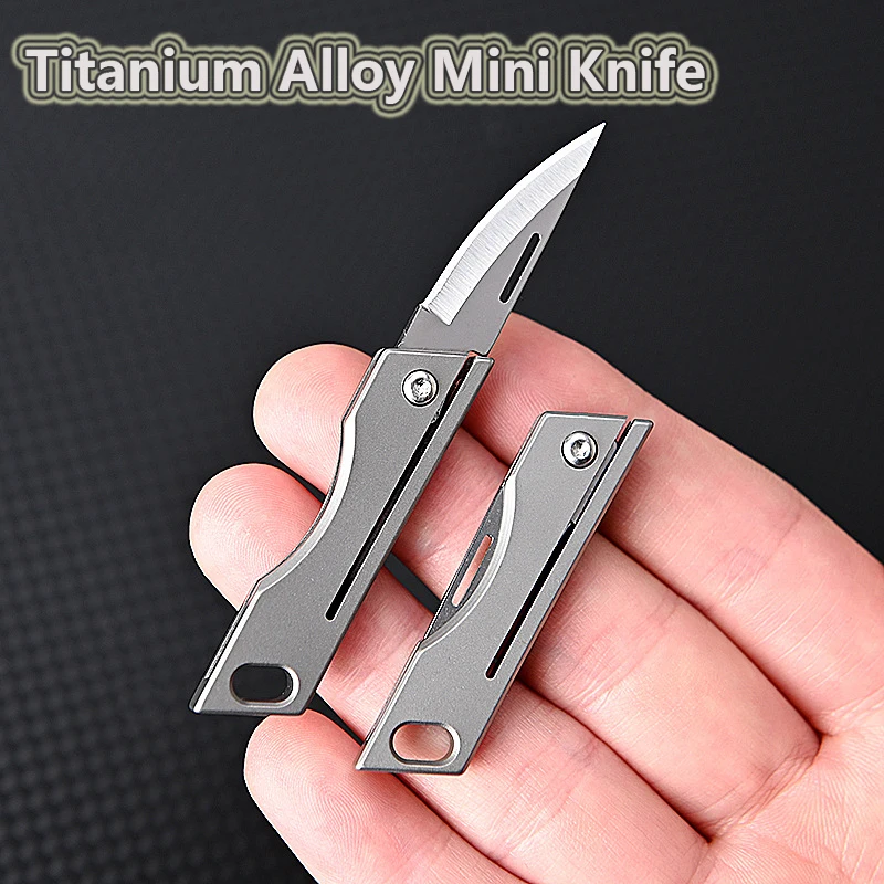 Mini Knife Portable Knife Titanium Alloy Keychain Mini Titanium