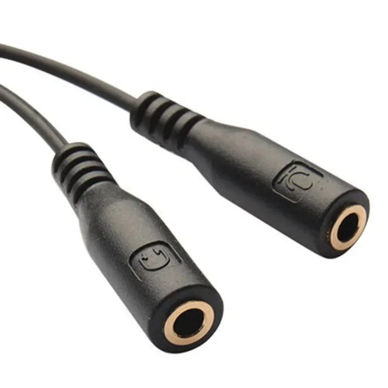 1 TRRS Male to 2 TRS Female Audio AUX Studio Y Converter Cord 3.5mm Mic Headset Splitter Adapter Cable For iPhone iPod earphone jack adapter audio cable audio plug adapter headphone splitter cable audio cable adapter aux cable
