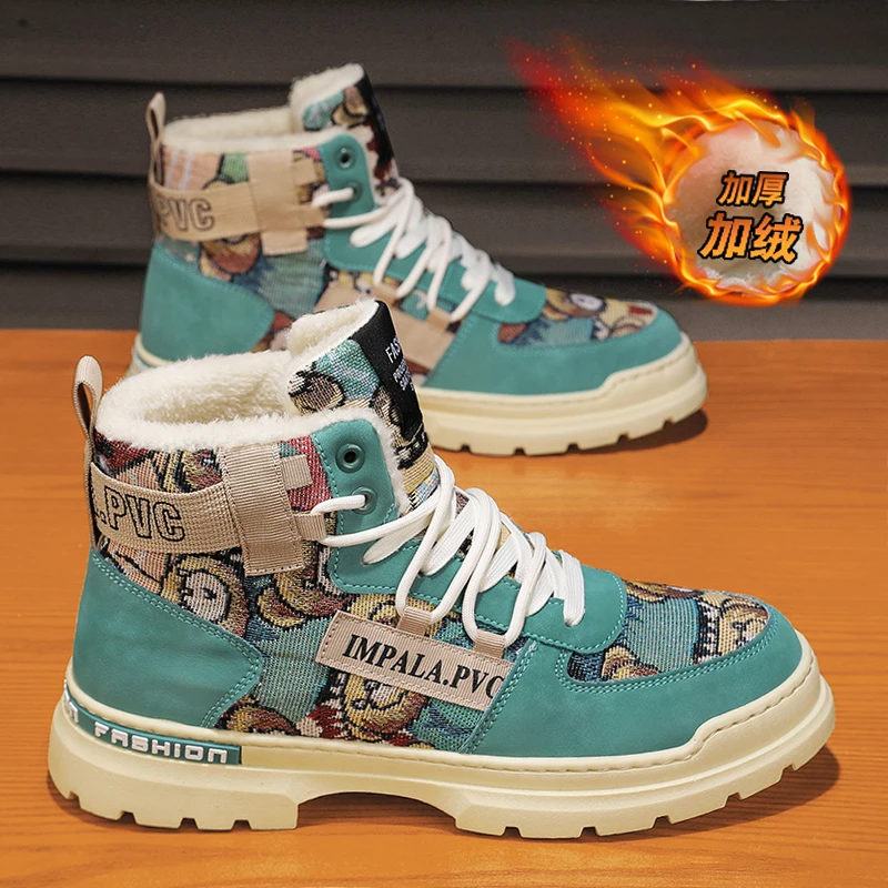 men boots Winter Slippers Warm Men Shoes Waterproof Non-Slip Plush Sneakers Male tenis shoes Boots Men Sneakers Winter