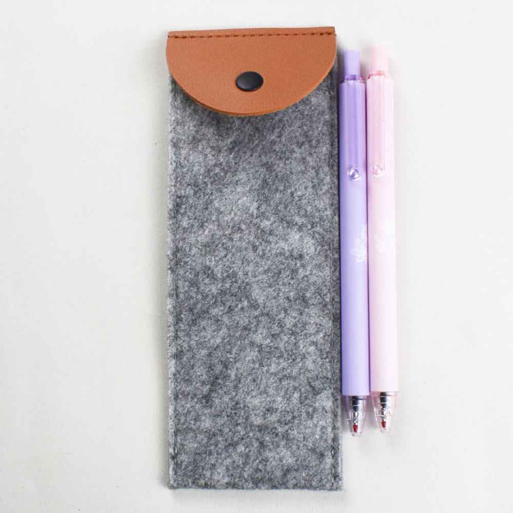 Custodia protettiva per penna in feltro con chiusura a scatto Pencilcase-perfetta per organizzare penne forniture per ufficio e scuola - immagine 3