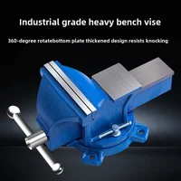 Heavy Duty Vise for Industrial Workstation with 6-inch Flat Jaw and 8-inch Swivel Clamp 1