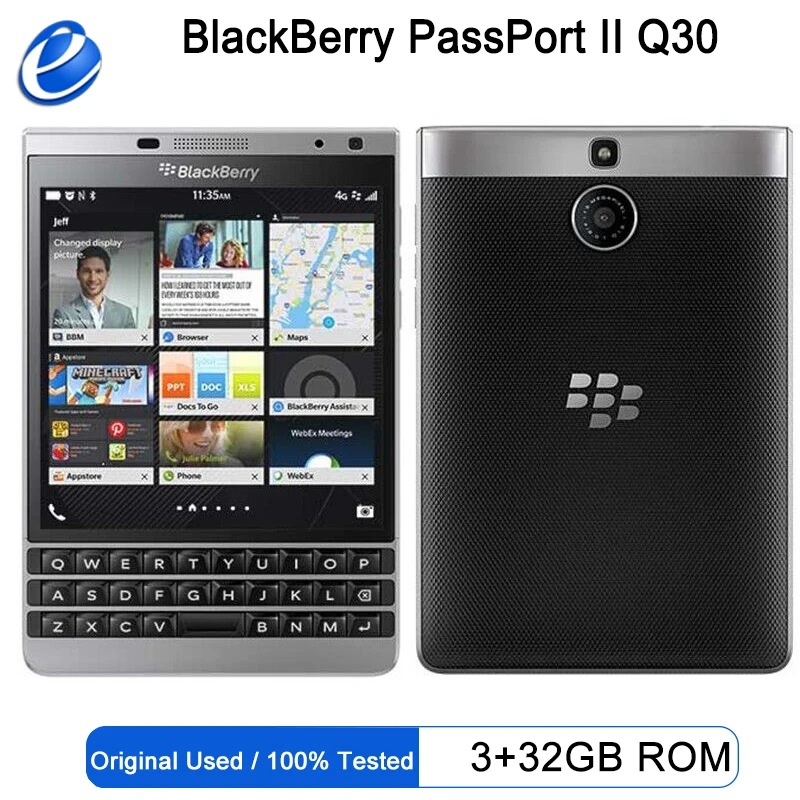 オリジナル BlackBerry PassPort II Q30 4G 携帯電話 4.5'' 3GB RAM