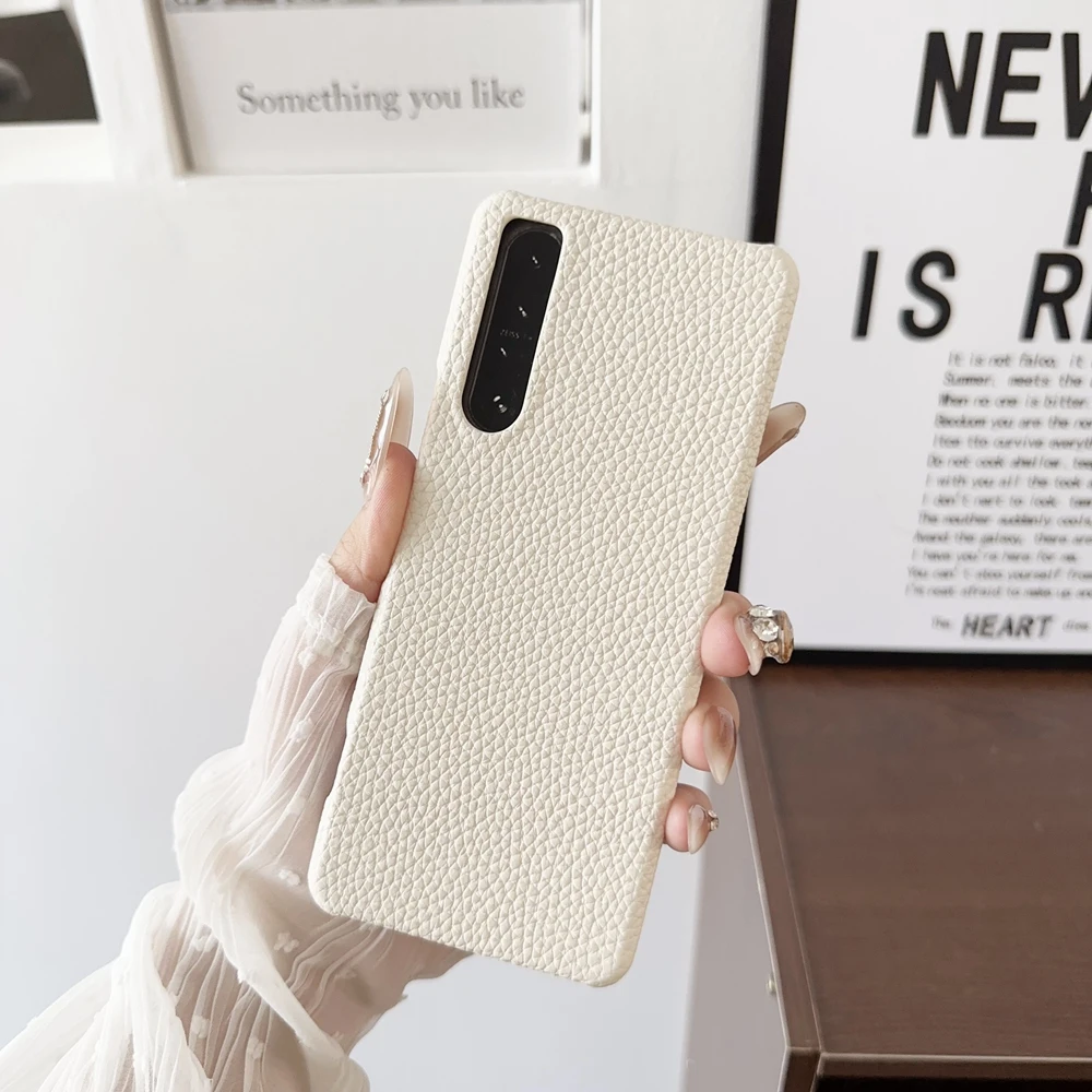 Litchi Pattern PU Leather Hard Case - Lightweight Shockproof Cover