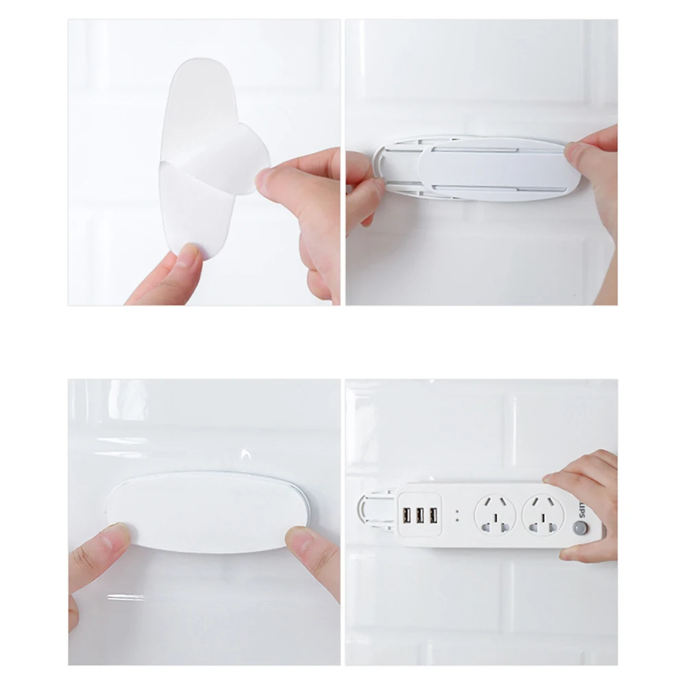 Self-Adhesive Desktop Socket Fixer Cable Organizer Wall Hanging Power Strip Holder Fixator Plug-in Removable Wall-Mounted Fixer electrical power socket,electrical sockets,socket holder