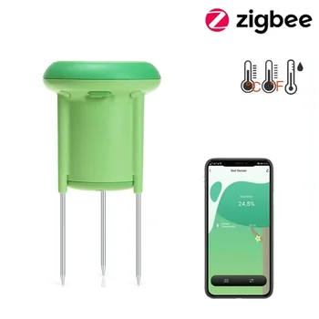 Tuya Smart Zigbee Soil Tester Temperature and Humidity Meter Waterproof Thermohygrometer Garden Automation Irrigation Detector 1