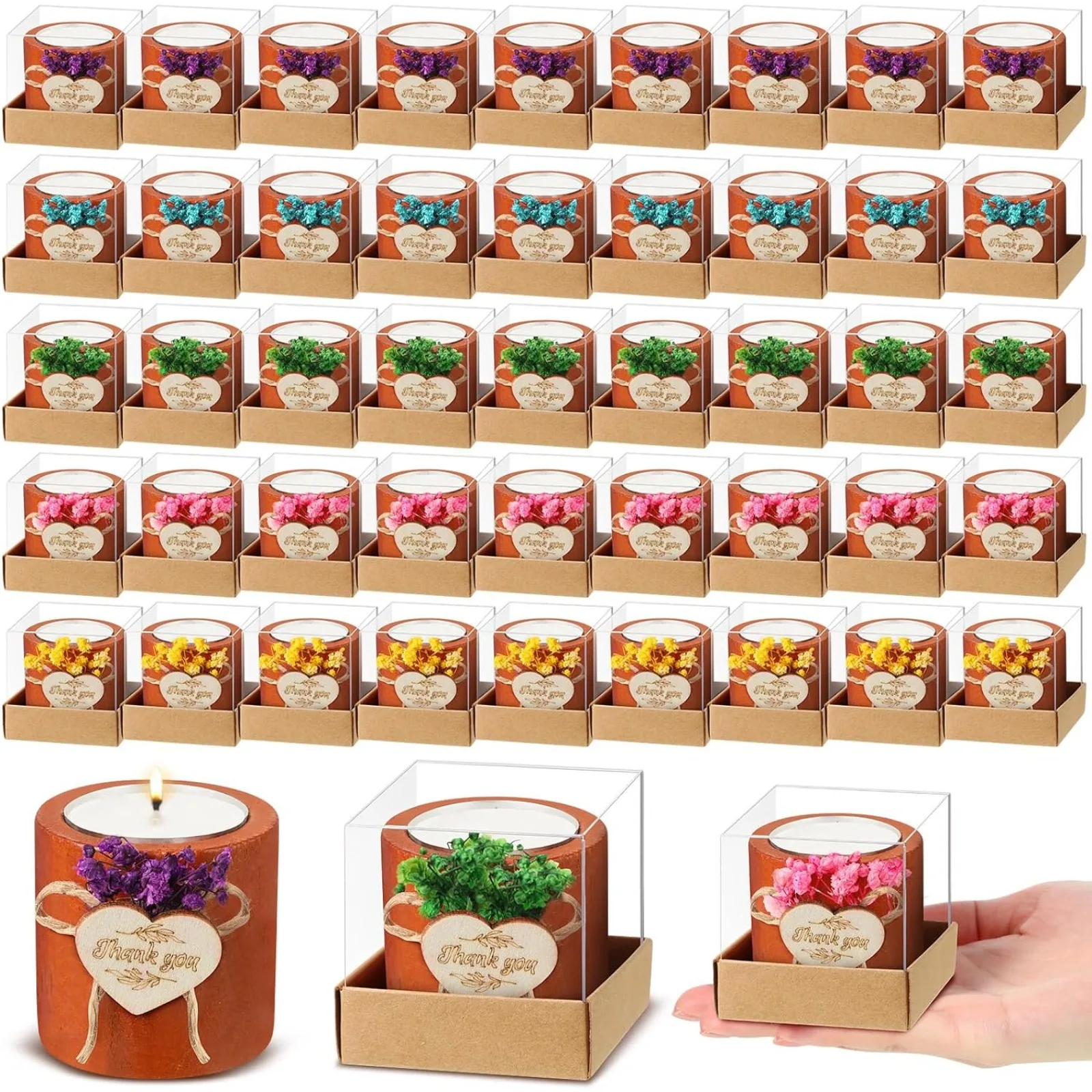 

US 80 Pcs Wedding Wood Tealight Candle Holders Bulk Wedding Party Favors for Guests Wooden Cylinde