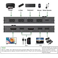 8K KVM HDMI Switch 2 Ports,KCEVE USB 3.0 KVM Switcher Box,Support 8K@60Hz 4K@120Hz for 2 Computers Share Mouse Keyboard Monitor 2