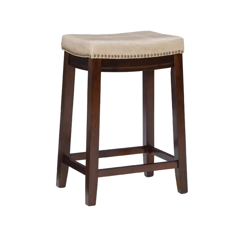 26-backless-indoor-counter-stool-dark-brown-with-beige-faux-leather-includes-1-stool
