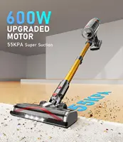 Cordless Vacuum Cleaner 600W 55Kpa Stick Vacuum,Up to 55Mins, Vacuum Cleaners for Home Rechargeable Wall Mount OLED Color Screen 2