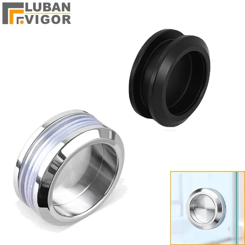 304 stainless steel Bathroom glass sliding door round handle solid and hollow glass door Embedded handles for 8-12glass door handles shower handle shower handles