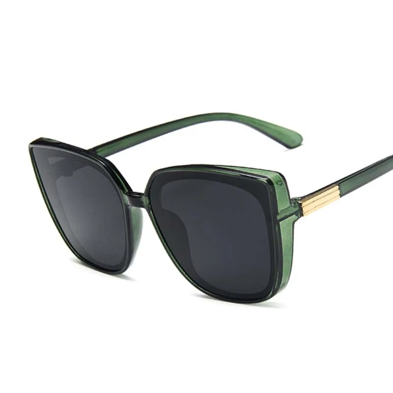 Cat Eye Sunglasses – Vintage Black Mirror Big Frame Shades for Women Safety Accessories Sunglasses