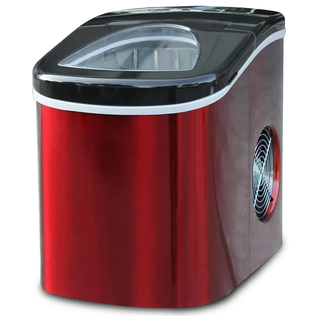 Countertop Ice Maker EFIC117-, Red Stainless Steel: The Perfect Addition to Your Compact Space