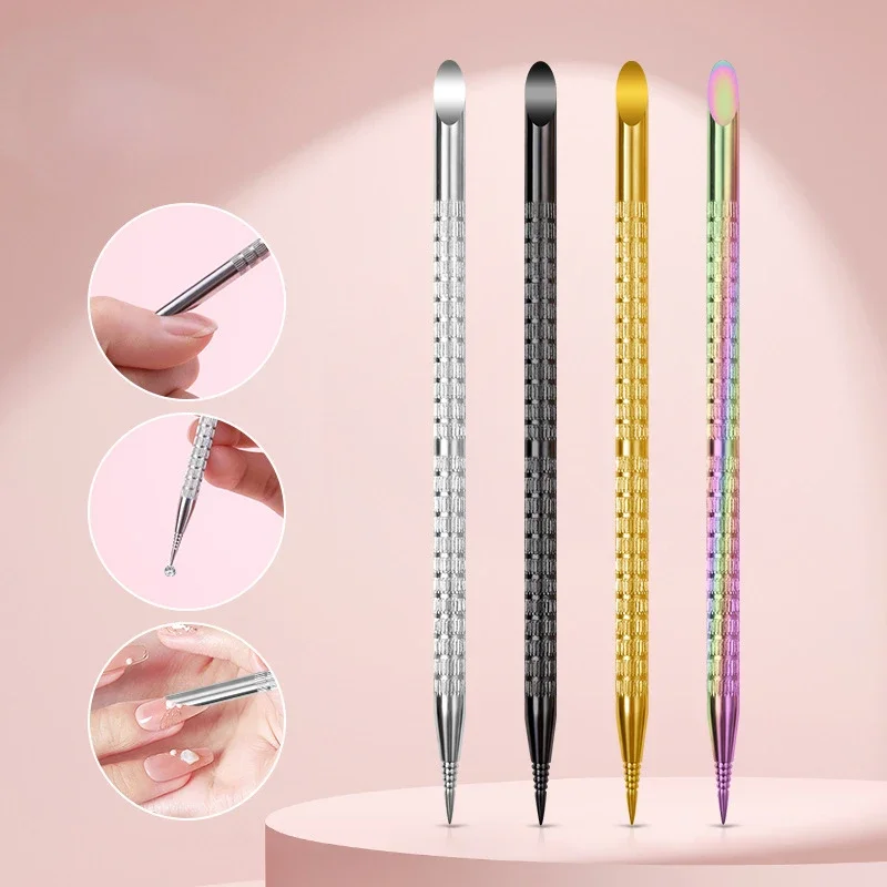 

Двухстороннее средство для удаления кутикулы омертвевшей кожи, средство для удаления кутикулы, УФ-Гель-лак, стержень, ручки для точек из нержавеющей стали, инструменты