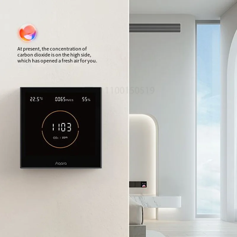 Aqara-Panel de Control de Calidad del Aire S1, Monitor de temperatura y humedad omnidireccional, CO2, PM2.5, para aplicación Aqara Home