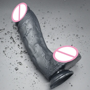 FAAK Strapon Realistic Dildo With Suction Cup Silicone Red Huge Artificial Penis Harness Skin Touch Sex Toys For Women Men 4