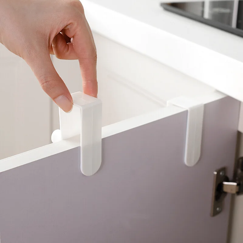 Door Hook Free Punching Double Cabinet Hook Kitchen Bathroom Cabinet Door Back Type Coat Towel Storage Hanger Shelves