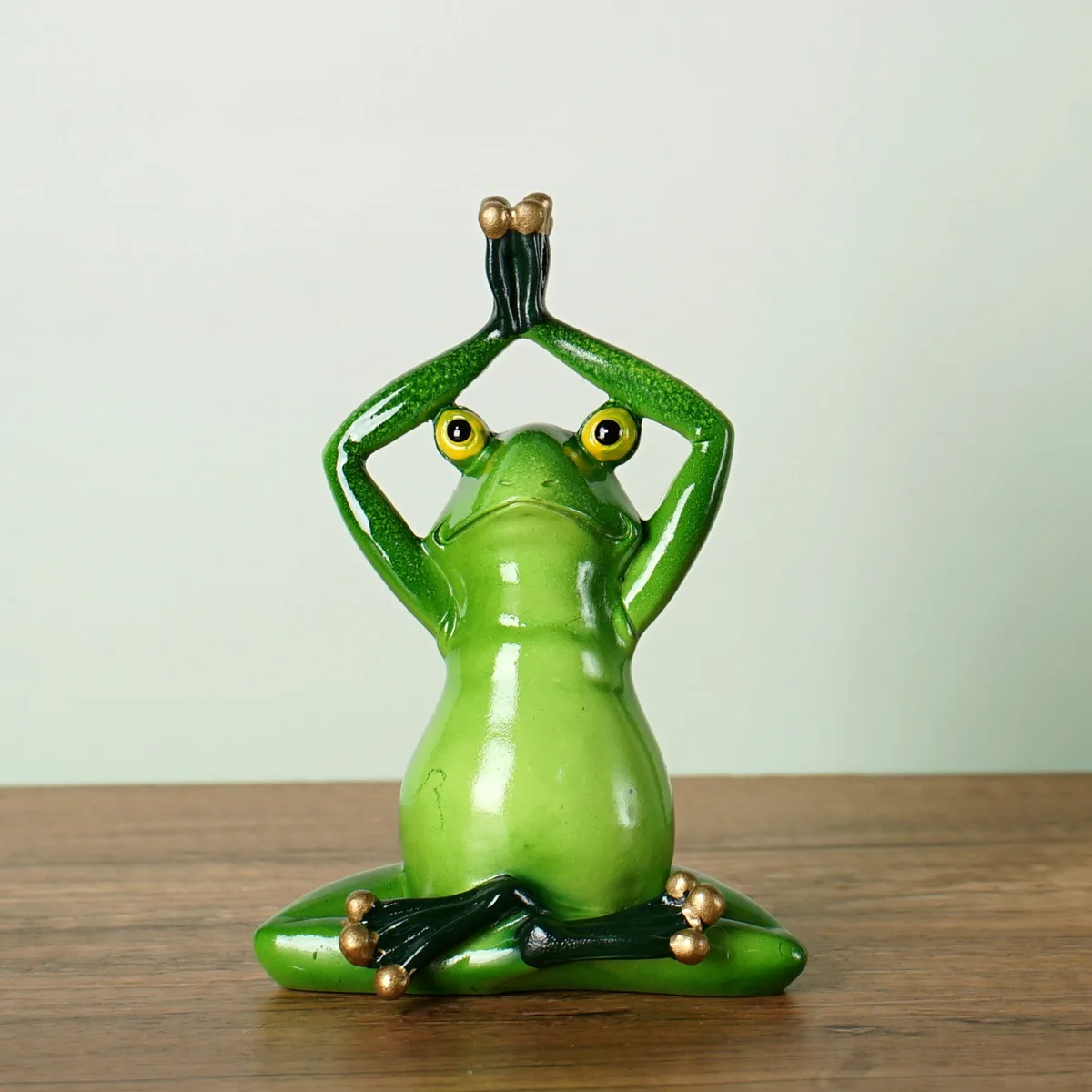 Meditation Gift Yoga Frog Figurines Lotus Pose Headstand Splits Prayer Pose Zen Animal Statue Bookshelf Decorations Shelf