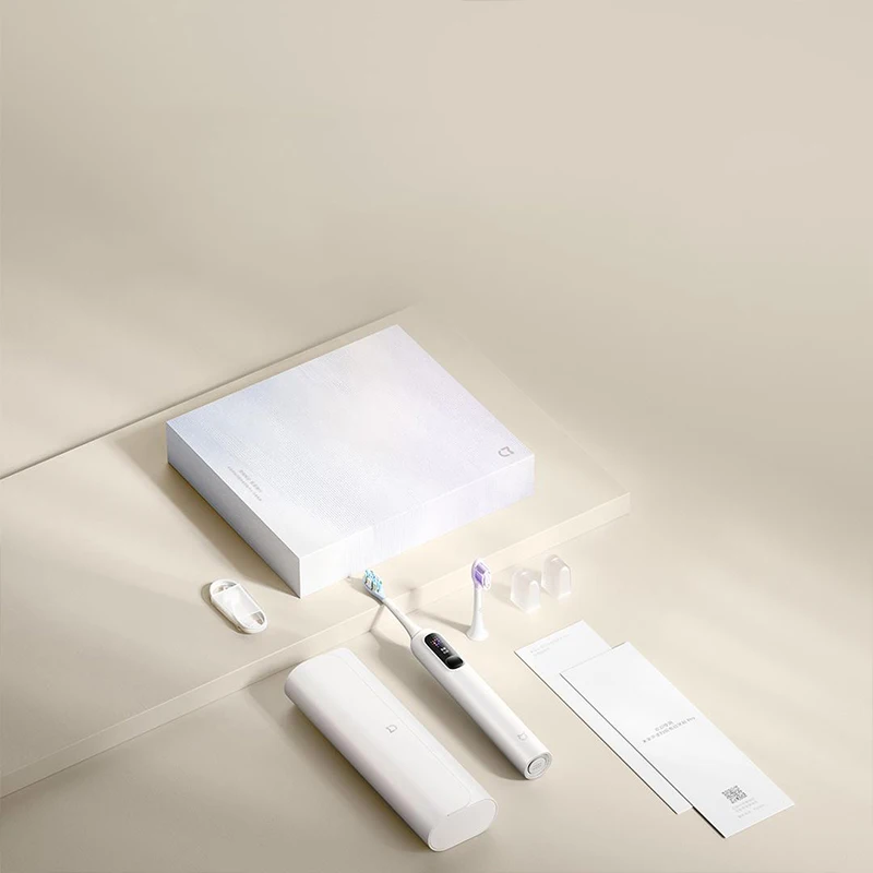 MIJIA 진동 전동 칫솔 프로 선물 상자(여행용 케이스 포함), 180일 배터리, 스마트 디스플레이, IPX8 방수, 두 개의 헤드 포함
