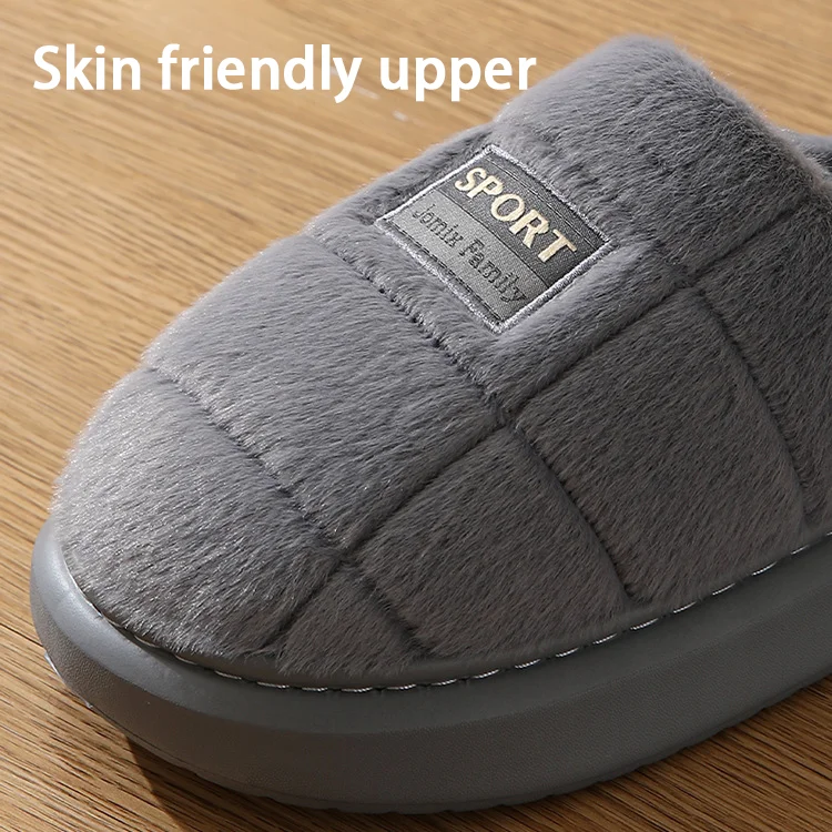 Mens  Cozy Memory Foam Scuff Slippers Casual Slip On Warm House Shoes Indoor/Outdoor Slippers Fluffy Bedroom Men Shoes 4
