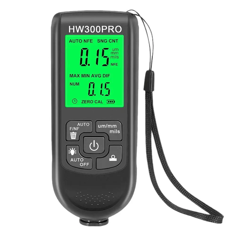 HW-300PRO Auto Thickness Gauge Digital Coating Thickness Paint Car Tester Measuring Paint 0.1micron/0-2000 Film Tester E5D0