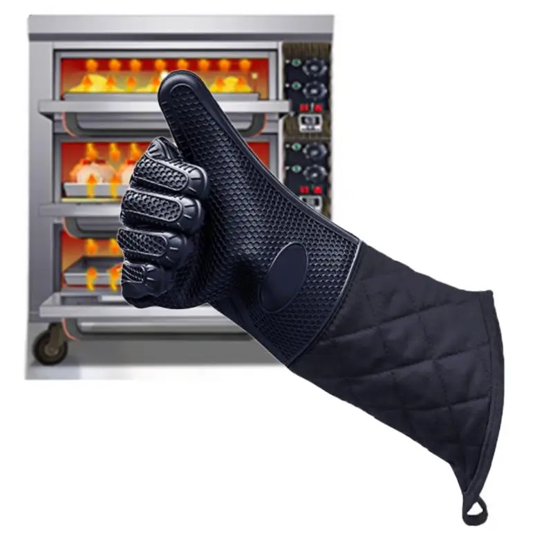

1PC New Long Silicone Gloves High Temperature Resistant Silicone Insulated Microwave Oven Anti-Scald Waterproof Slip 2023