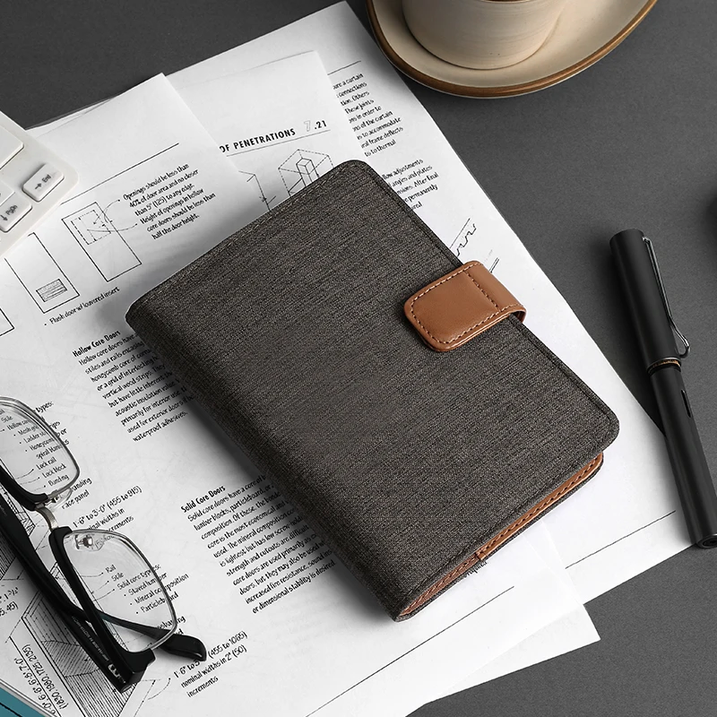 Kinbor a5 Caderno Pano Linho Manual Caixa de Verificação Página Interna Registro Livro Criativo Tendência a6 Bloco de Notas Plano Agenda Livro