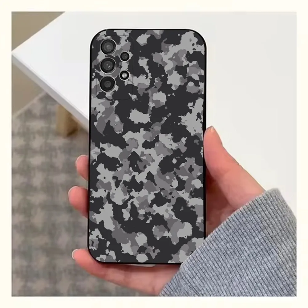 Stylish Camouflage Soft Silicone Phone Case - Black Cover