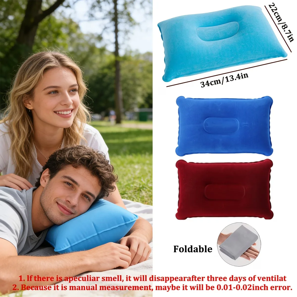 slider image of 1pcsUltra-light Inflatable Travel Pillow,
