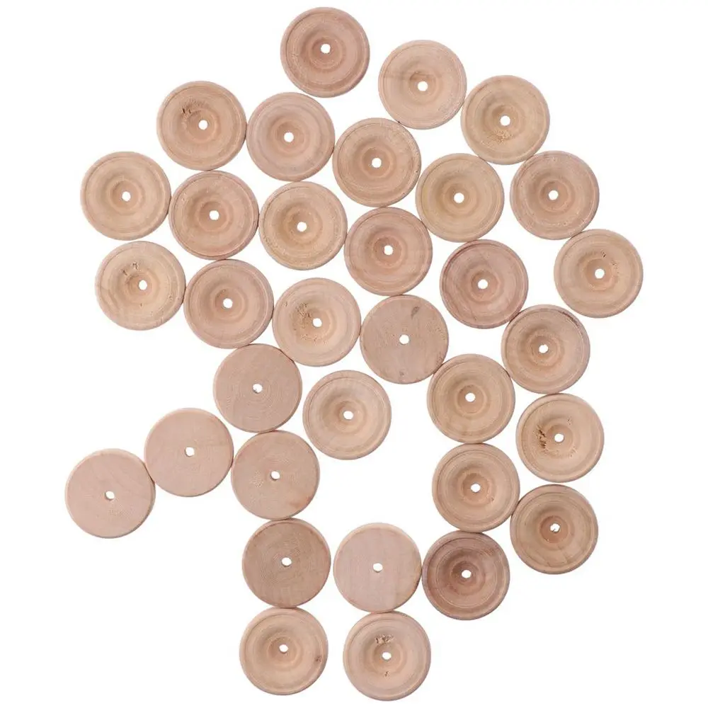 

30pcs 3.5mm Hole Wooden Wheels Mini Wood Wheels Wooden Wheels Treaded Wheels 3x1.2cm Unfinshed Wheels Wood Carfts