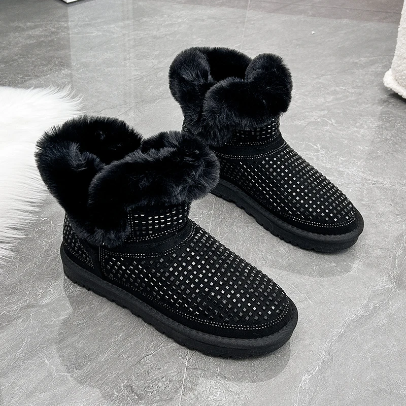 

Damyuan 2023 New Women Boots Keep Warm Footwear Luxury Winter Shoes Women Zipper Ankle Boots Fashion Furry Fur Plush Bottes
