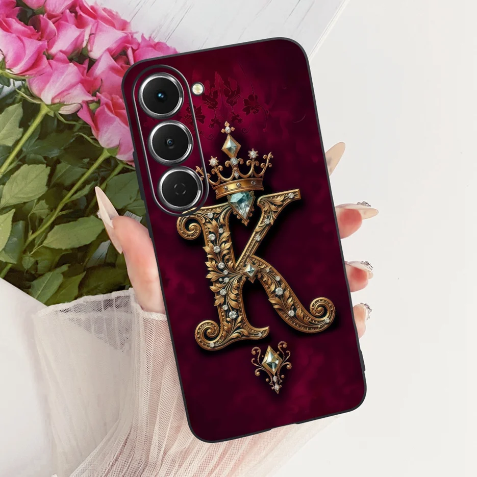 Crown Letters Soft TPU Phone Case - Elegant Protective Cover