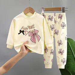 Children's Cotton Cartoon Pajama Set - Cute Long Sleeve Autumn Sleepwear - 5-6T (Style 1)
